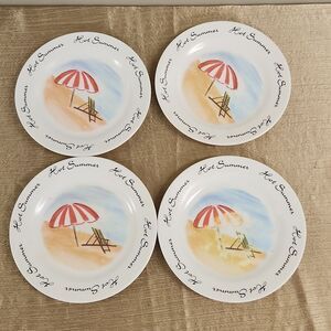 Trisa Melamine Hot Summer Plate Set of 4  8"